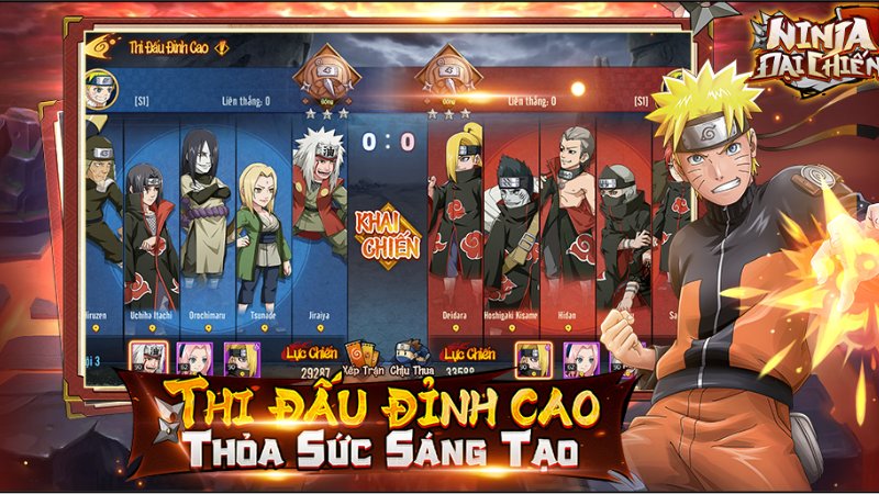 Tham khảo đội hình Ninja Đại Chiến game cho người mới